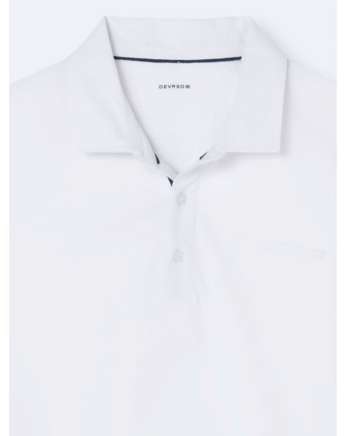 Polo manches courtes 100% coton gratté blanc