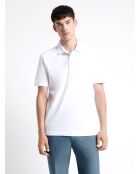 Polo manches courtes 100% coton gratté blanc