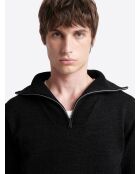 Pull à col cheminée en Laine mérinos mélangée anthracite