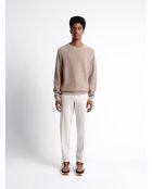 Pull col rond 100% Coton noisette