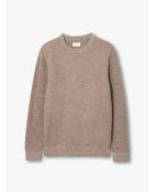 Pull col rond 100% Coton noisette