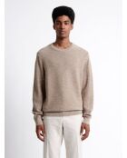 Pull col rond 100% Coton noisette