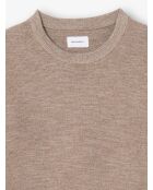 Pull col rond 100% Coton noisette