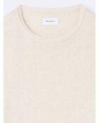 Pull col rond en 100% Coton bio beige