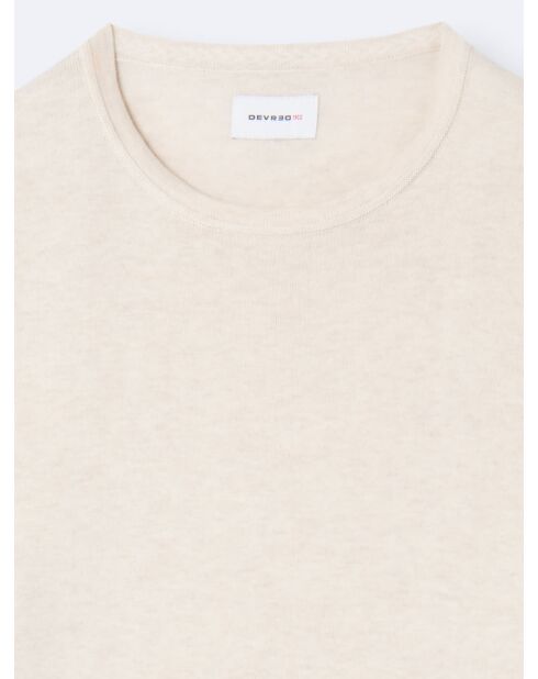 Pull col rond en 100% Coton bio beige