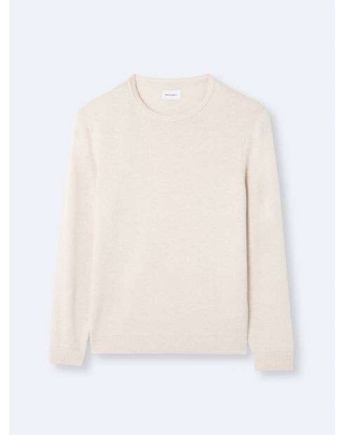Pull col rond en 100% Coton bio beige