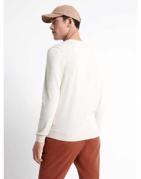 Pull col rond en 100% Coton bio beige