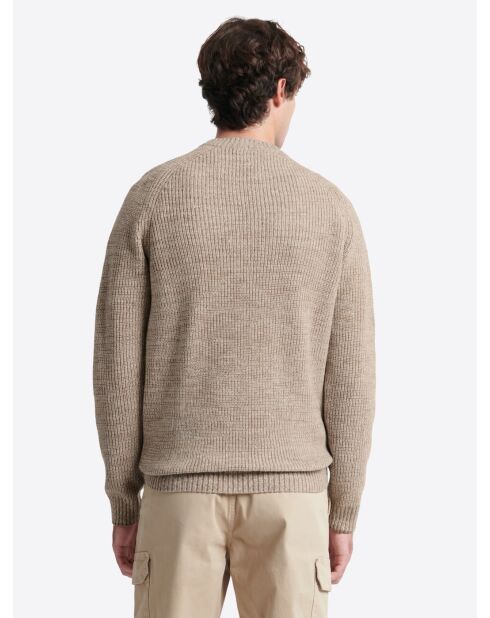 Pull col rond en Laine mélangée sahara