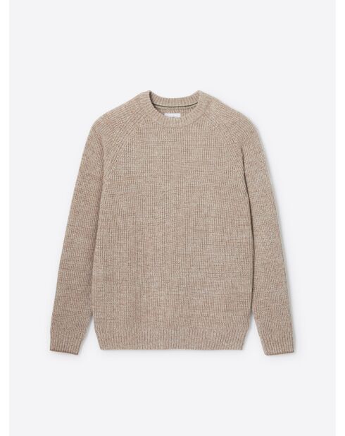 Pull col rond en Laine mélangée sahara