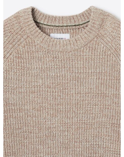 Pull col rond en Laine mélangée sahara