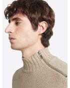 Pull col cheminée en Coton & Cachemire new camel