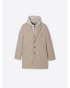 Pardessus 2-en-1 à capuche écru 2