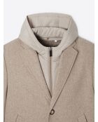 Pardessus 2-en-1 à capuche écru 2