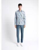 Pantalon de costume stretch faux uni bleu outremer