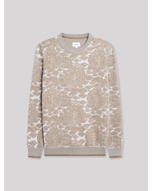 Pull col rond taupe
