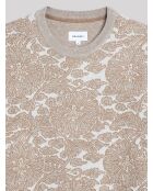 Pull col rond taupe