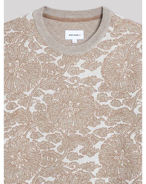 Pull col rond taupe