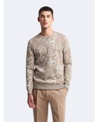 Pull col rond taupe