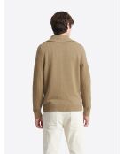 Pull col camionneur en Coton & Cachemire new camel