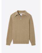 Pull col camionneur en Coton & Cachemire new camel
