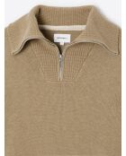 Pull col camionneur en Coton & Cachemire new camel
