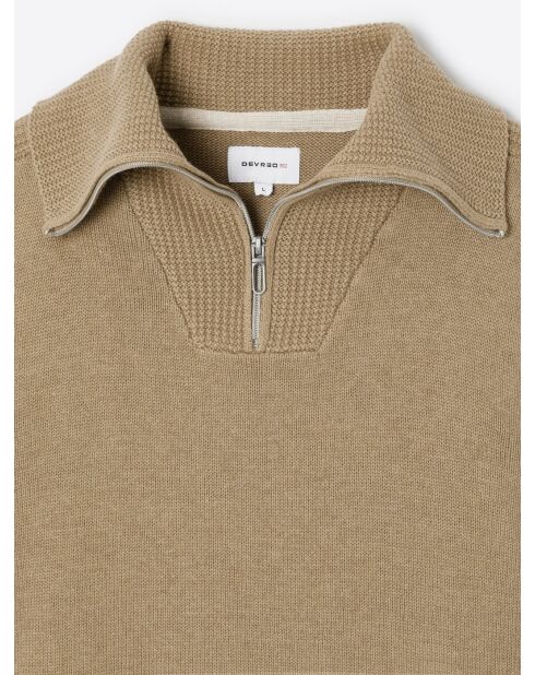 Pull col camionneur en Coton & Cachemire new camel