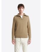 Pull col camionneur en Coton & Cachemire new camel