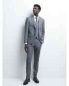 Pantalon coordonnable extraslim 100% Laine gris artic