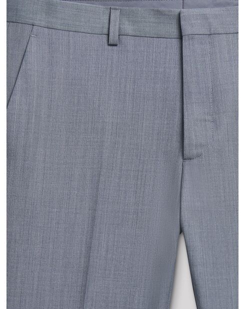 Pantalon coordonnable extraslim 100% Laine gris artic
