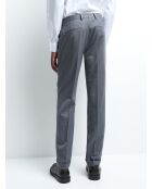 Pantalon coordonnable extraslim 100% Laine gris artic