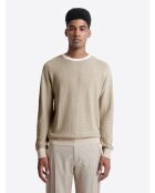 Jersey beige suave con cuello redondo