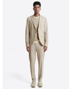 Jersey beige suave con cuello redondo