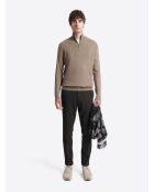 Pull à col cheminée en Viscose certifiée taupe