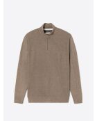 Pull à col cheminée en Viscose certifiée taupe