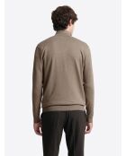 Pull à col cheminée en Viscose certifiée taupe