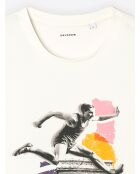 T-shirt col rond capsule Double Jeux blanc neige