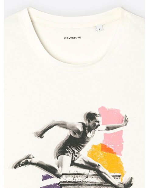 T-shirt col rond capsule Double Jeux blanc neige