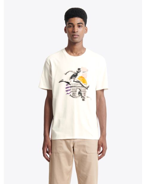 T-shirt col rond capsule Double Jeux blanc neige