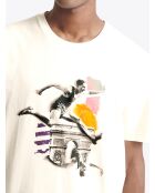 T-shirt col rond capsule Double Jeux blanc neige