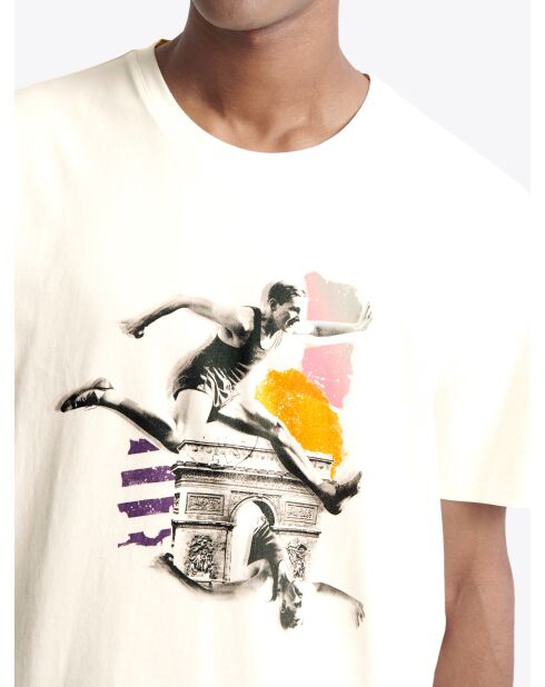 T-shirt col rond capsule Double Jeux blanc neige