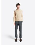 Pull col châle fantaisie mastic