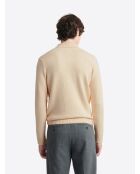 Pull col châle fantaisie mastic