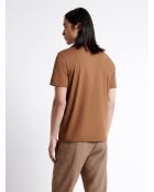T-shirt col rond 100% Coton caramel 3
