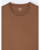 T-shirt col rond 100% Coton caramel 3
