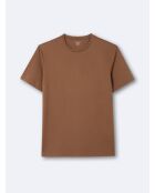 T-shirt col rond 100% Coton caramel 3