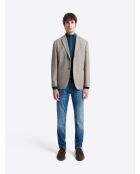 Pull col montant en Coton & Cachemire bleu cobalt