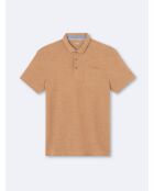 Polo manches courtes faux-uni en Coton noisette