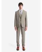 Veste de costume regular en laine taupe