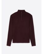 Pull col montant chiné en Viscose merlot