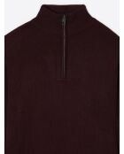 Pull col montant chiné en Viscose merlot